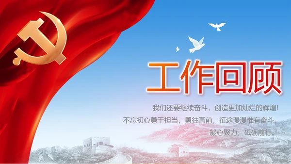 党建党支部工作总结汇报动态PPT党课