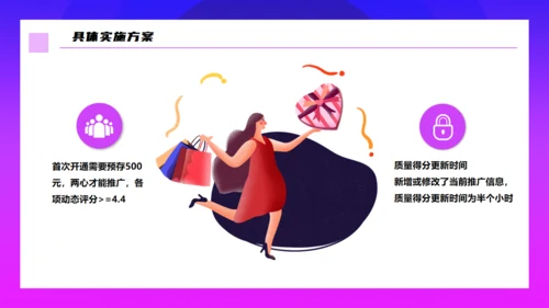 渐变入驻商城策划方案通用PPT模板