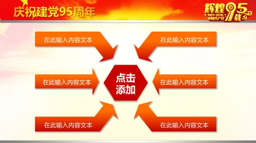 辉煌历程庆祝建党95周年建党节PPT图片