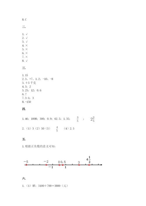 苏教版数学六年级下册试题期末模拟检测卷附参考答案（黄金题型）.docx