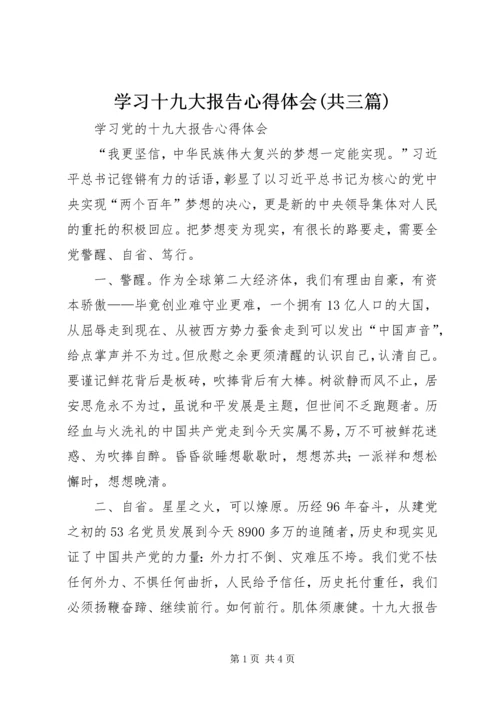 学习十九大报告心得体会(共三篇).docx