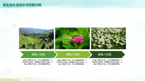 乡村旅游最美山村绿水青山通用PPT模板