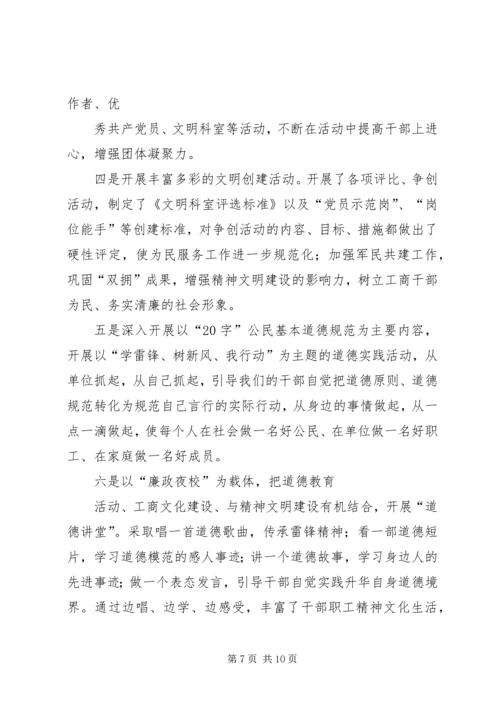 县工商局创建文明单位届满复验情况汇报.docx