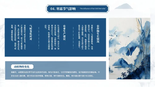 蓝色二十四节气之寒露PPT模板