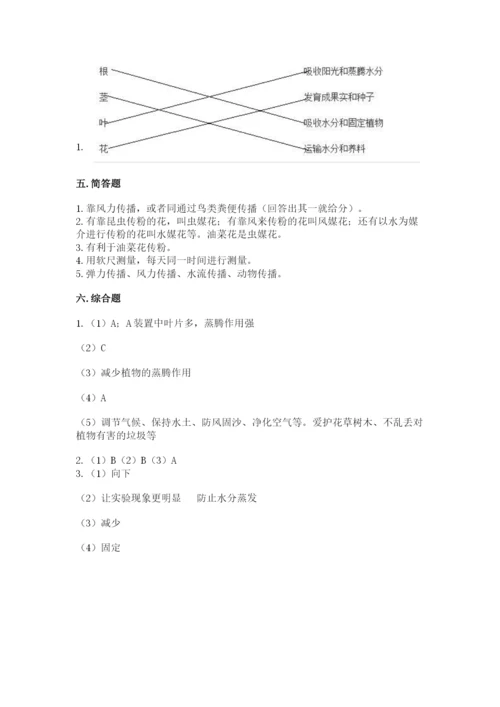 教科版四年级下册科学第一单元《植物的生长变化》测试卷精品【综合题】.docx