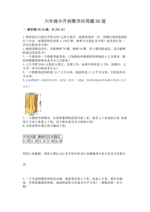 六年级小升初数学应用题50道【满分必刷】.docx