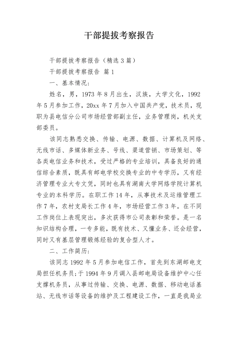 干部提拔考察报告.docx