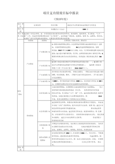 项目支出绩效目标申报表1