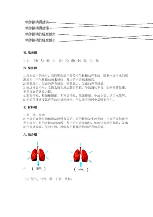 教科版科学四年级上册第二单元《呼吸和消化》测试卷【有一套】.docx