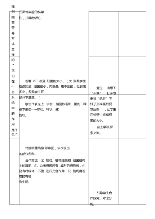 《细菌》初中生物优秀教学设计(教案)065635.docx