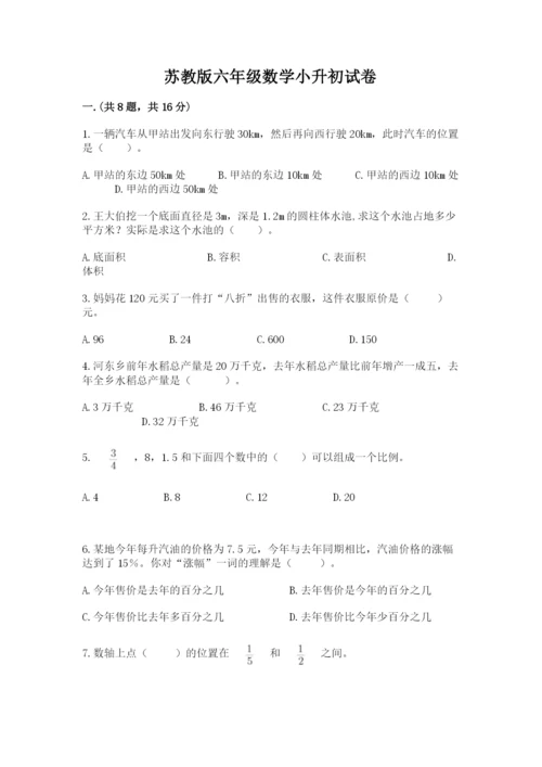 苏教版六年级数学小升初试卷推荐.docx
