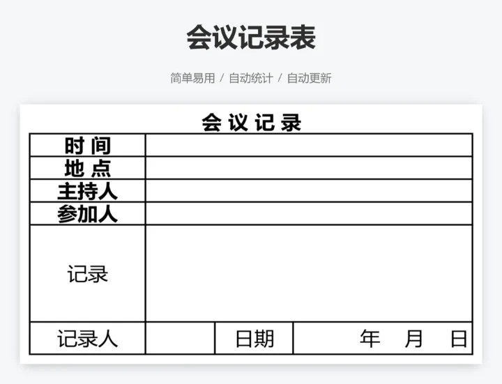 会议记录表