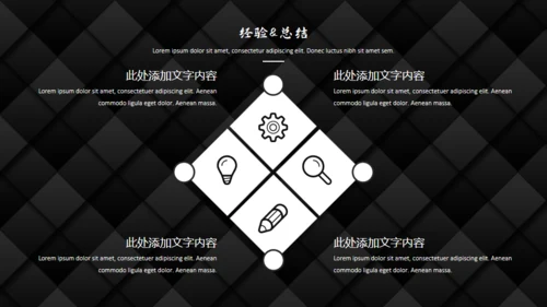 黑色质感方格通用PPT模板