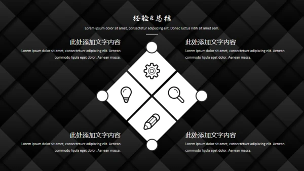 黑色质感方格通用PPT模板