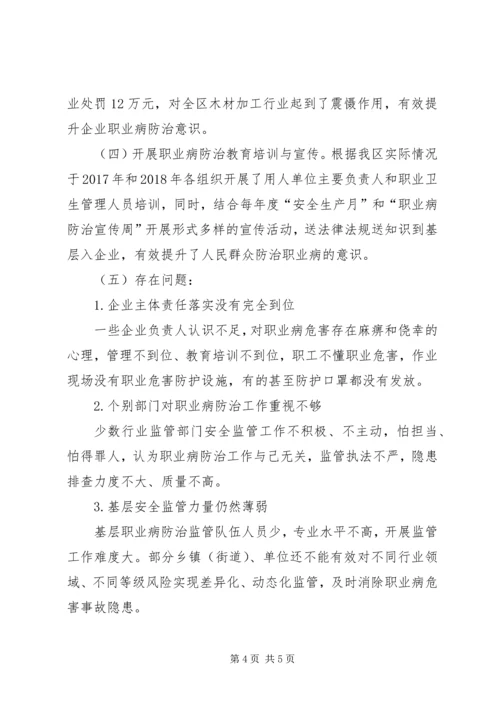 职业病防治规划施情况自查报告范文.docx