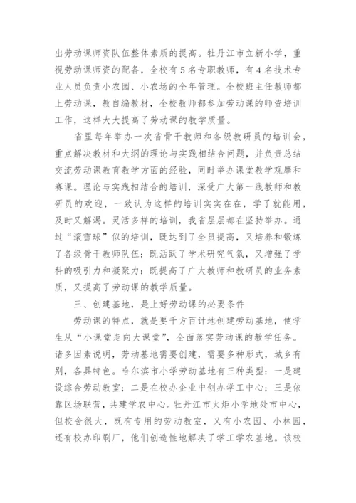 对小学劳动课的探索与思考教育论文.docx