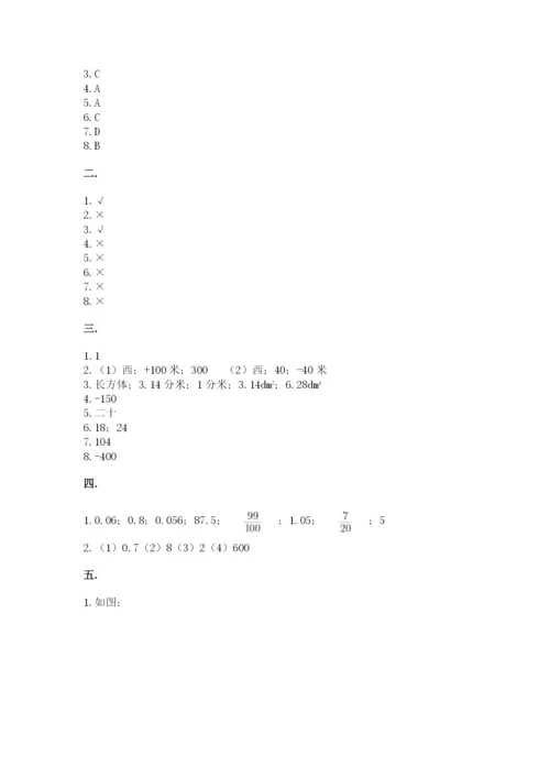 人教版数学小升初模拟试卷及完整答案【全国通用】.docx