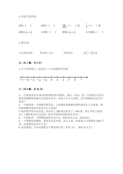 人教版六年级数学小升初试卷及答案【考点梳理】.docx