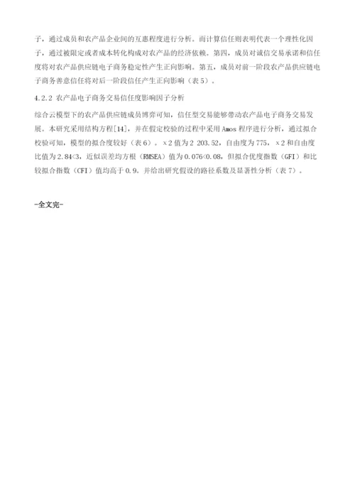 基于云模型的农产品供应链电子商务信任机制.docx