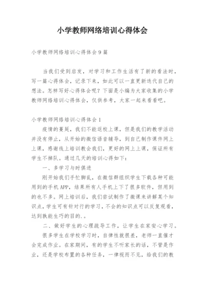 小学教师网络培训心得体会.docx