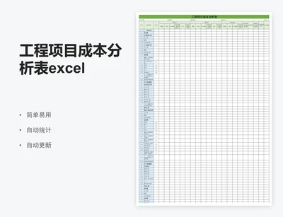 工程项目成本分析表excel表格模板