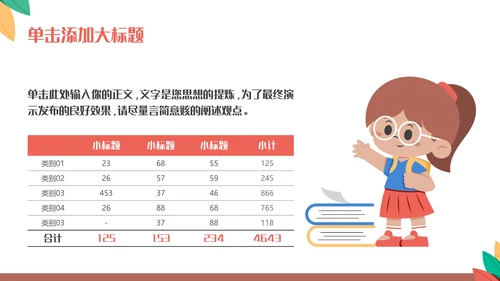 多彩可爱卡通风开学第一课通用PPT模板