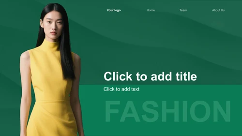 绿色时尚/奢华服装时尚商务培训PPT主题