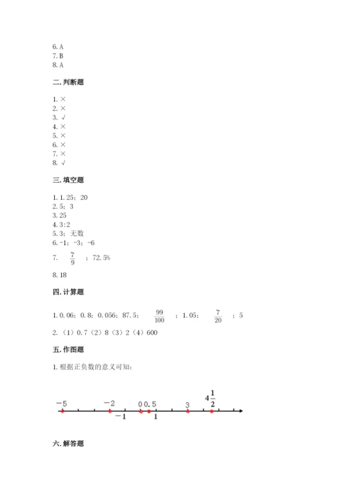 六年级下册数学期末测试卷精品加答案.docx