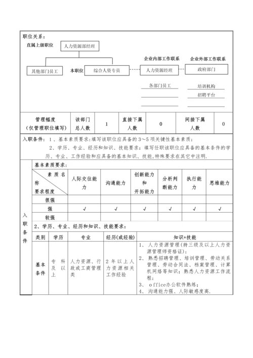 岗位说明书(样本).docx