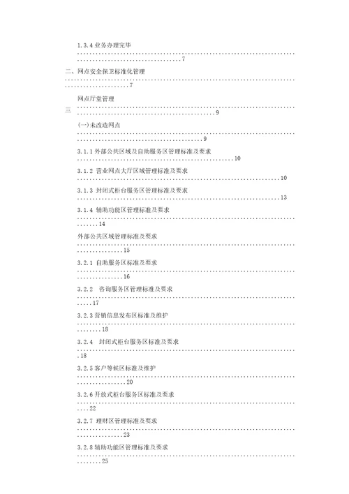 网点个金标准化综合管理