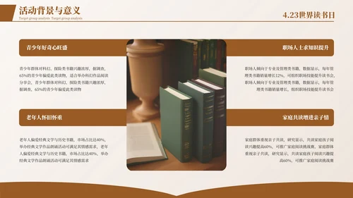 深色简约世界读书日活动策划方案PPT模板