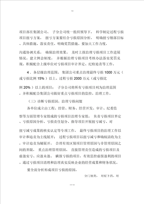 亏损项目整治方案 4327