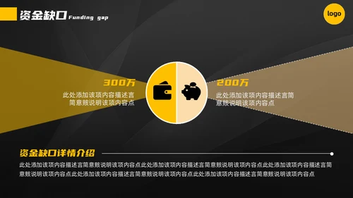 黄黑配色高端商业计划书通用PPT模板