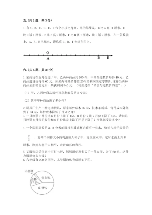小学六年级数学毕业试题附参考答案【模拟题】.docx