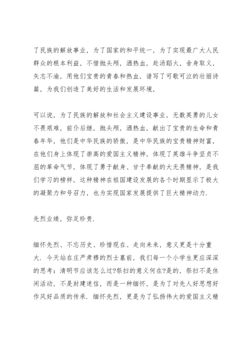 初中生清明节活动主题演讲稿5篇.docx