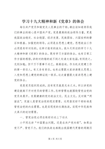 学习十九大精神和新《党章》的体会.docx