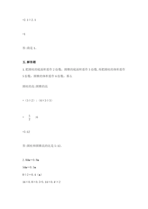 苏教版六年级下册数学期中测试卷必考.docx