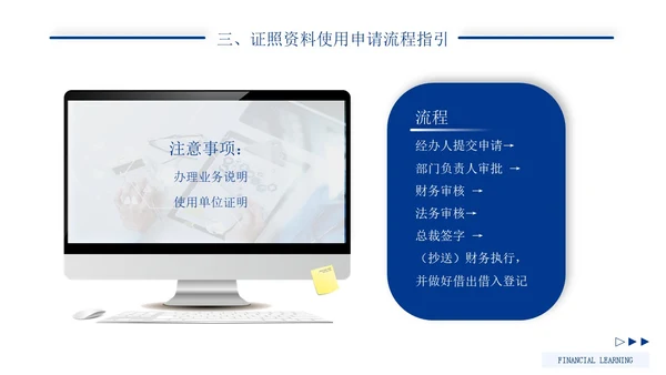 蓝色形状商务风企业报销制度培训PPT模板
