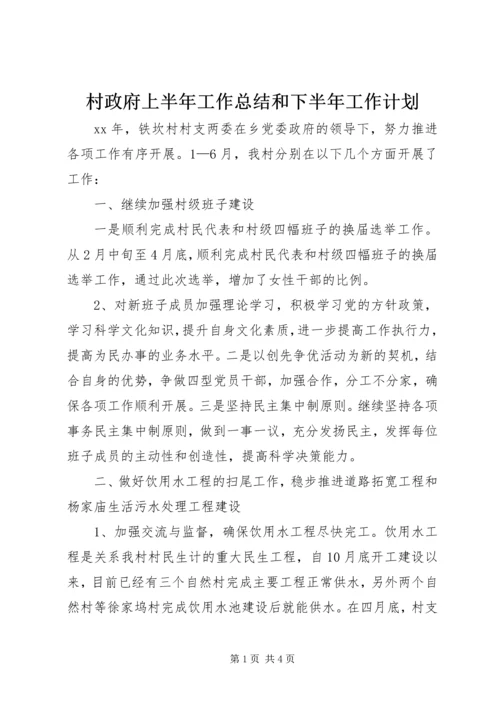 村政府上半年工作总结和下半年工作计划 (3).docx