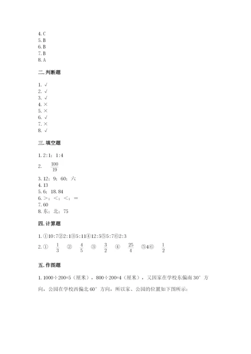 六年级上册数学期末测试卷附参考答案【研优卷】.docx