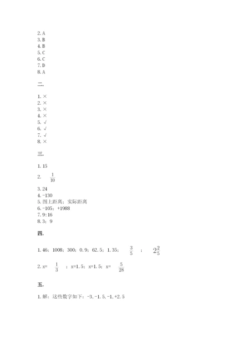 西师大版六年级数学下学期期末测试题审定版.docx