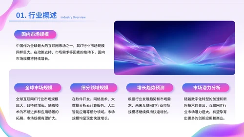 蓝紫渐变色互联网IT职业规划PPT模板