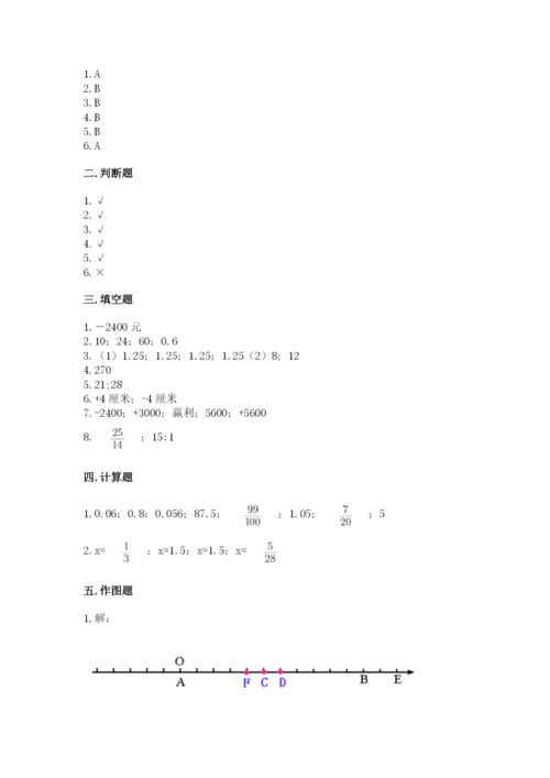 桃城区六年级下册数学期末测试卷及参考答案1套.docx