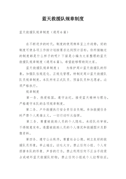 蓝天救援队规章制度.docx