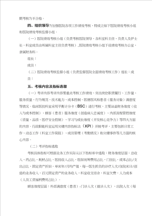 康复医院绩效考核与分配方案
