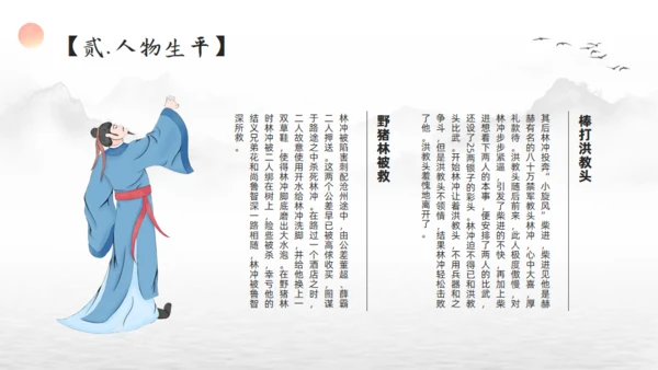 林冲人物简介通用PPT模板