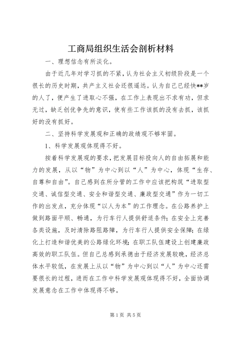 工商局组织生活会剖析材料.docx