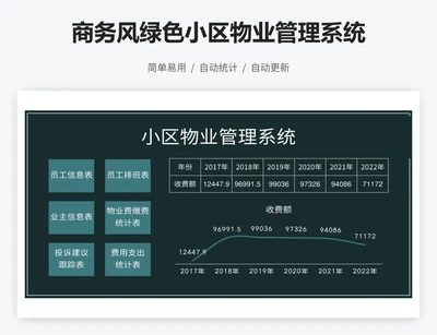 商务风绿色小区物业管理系统