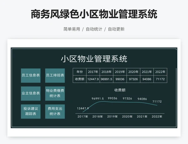 商务风绿色小区物业管理系统