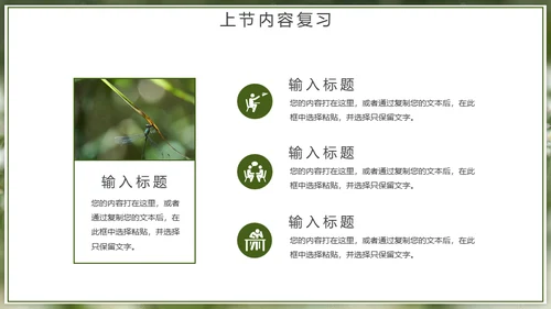 自然风格绿色教育教学通用PPT模板
